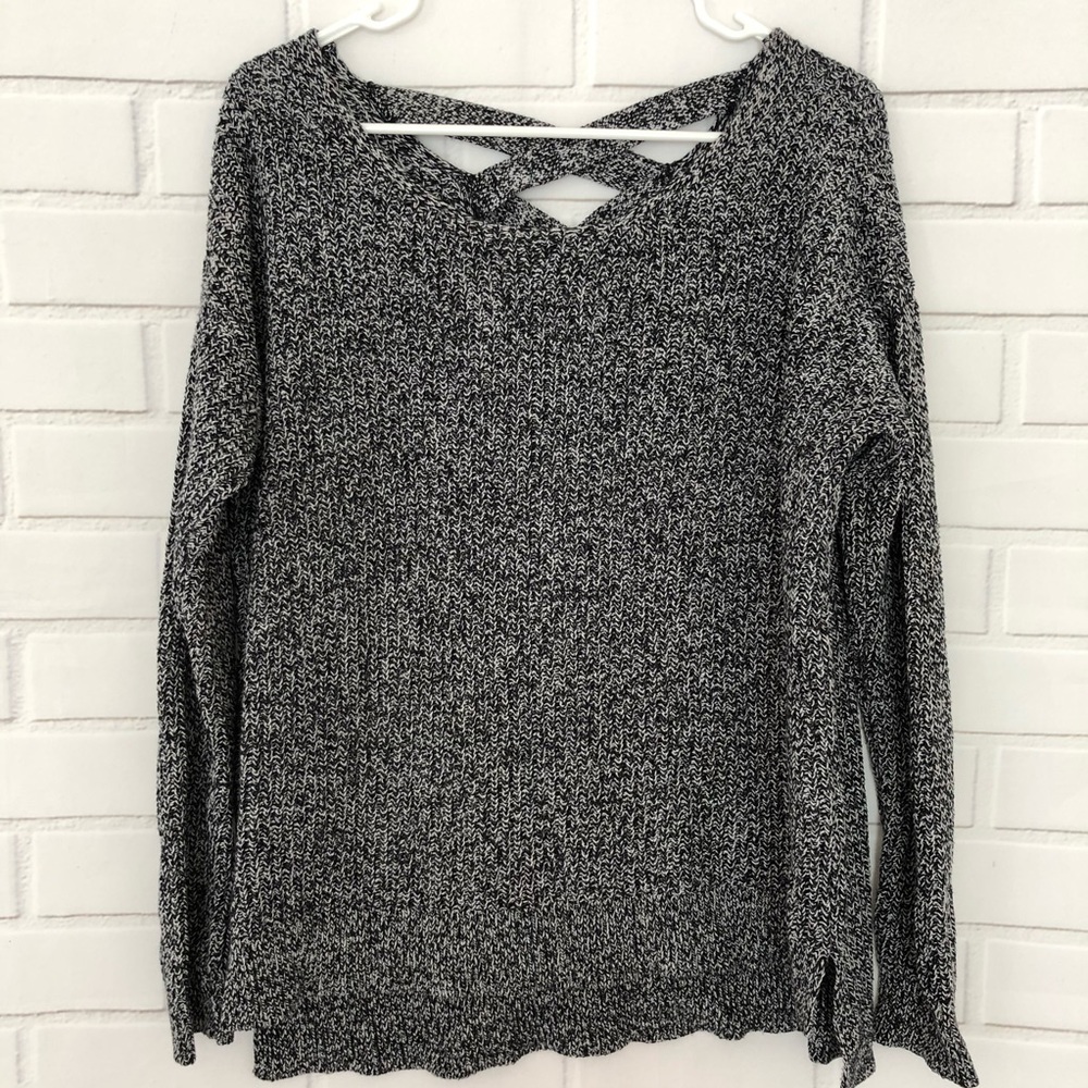 Lane Bryant Hi Lo Sweater Lattice Cut Out Back
